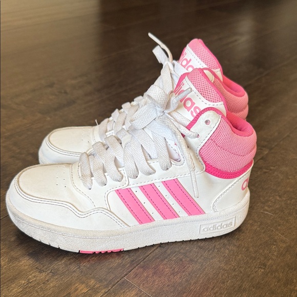 Adidas White and Pink High-Tops toddler size 13 - Picture 1 of 7